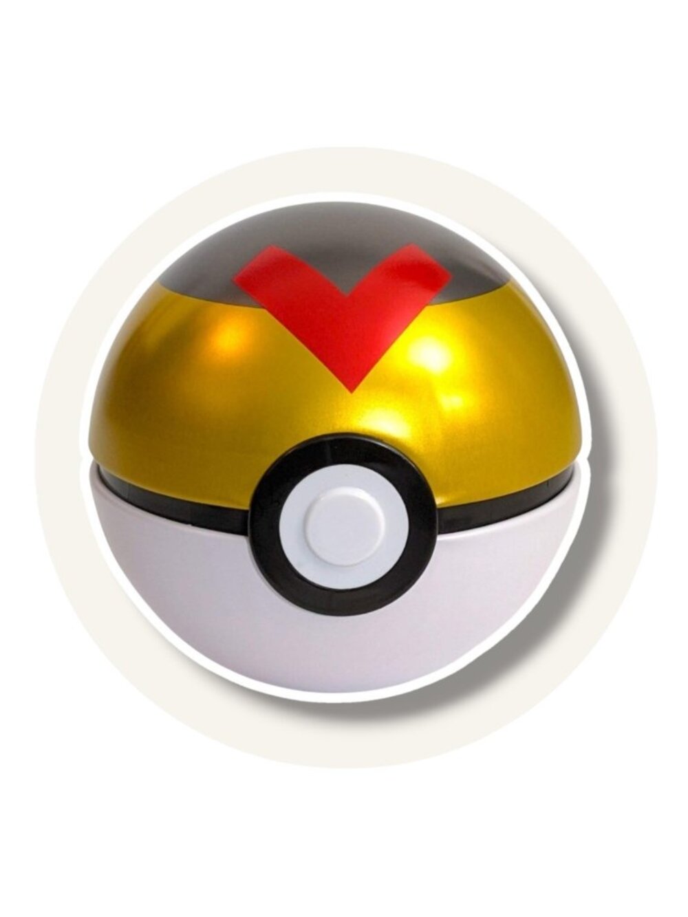 Level Ball Pokemon Collectible Tin: Yellow, Red, and Black Pokeball (Empty)
